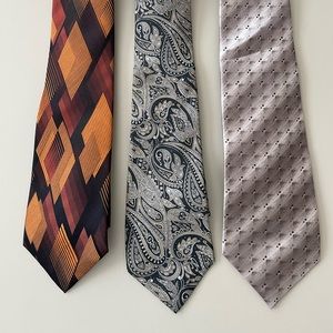 3 Mens Ties.Arrow, NeilMartin, High Luck Black/Copper.Black/silver. Gray/Taupe